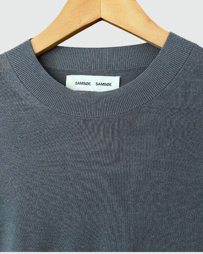 SAMSOE SAMSOE Blue Grey knitwear with puff sleeves