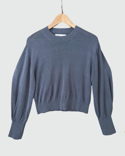 SAMSOE SAMSOE Blue Mirage Grey knitwear with puff sleeves