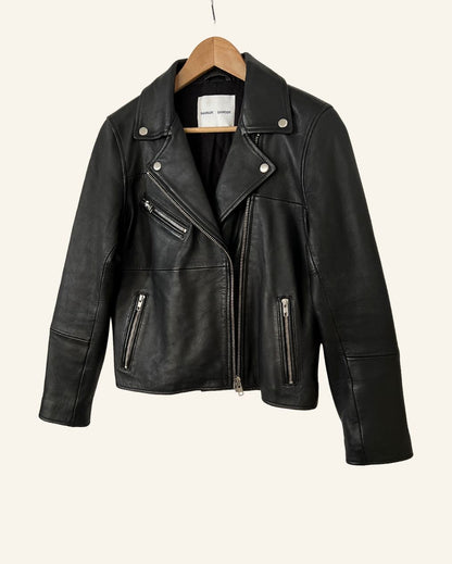 SAMSOE SAMSOE "Tautou" black leather biker jacket
