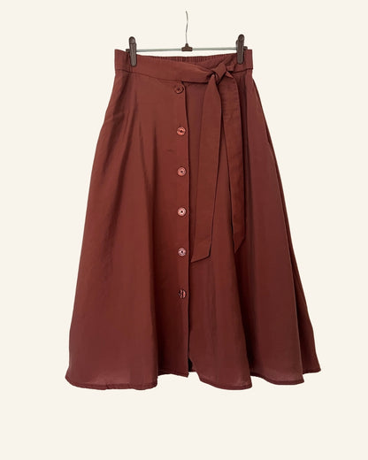 SAMSOE SAMSOE ena skirt chocolate brown buttoned knot 