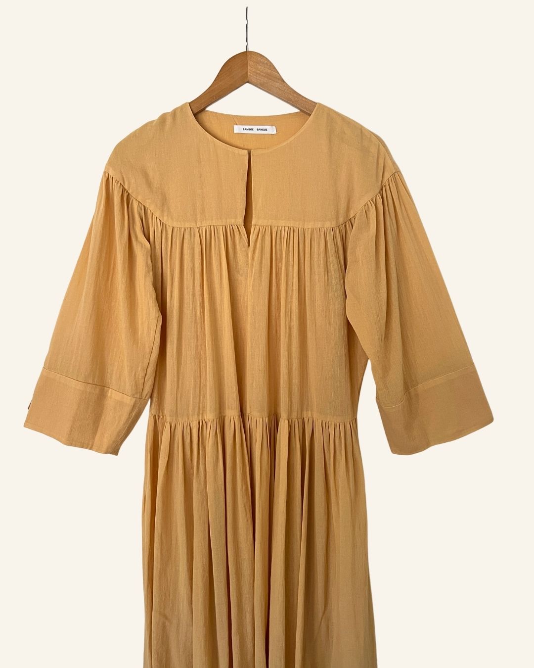 SAMSOE SAMSOE karol apricot beige long summer dress organic cotton