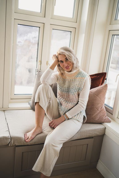 SECOND FEMALE colorful pastel alpaca mohair wool knitted vest sweater elsa knit