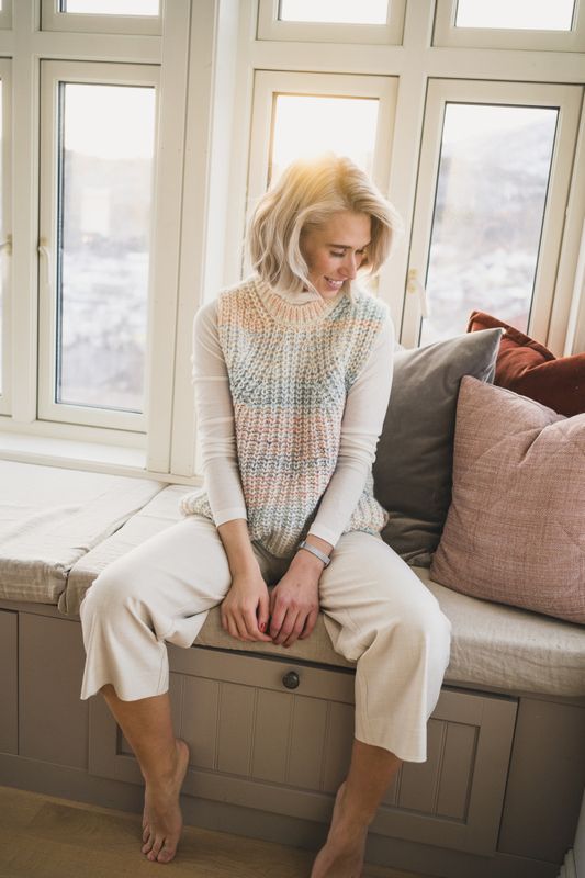 SECOND FEMALE colorful pastel alpaca mohair wool knitted vest sweater elsa knit