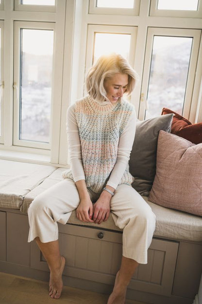 SECOND FEMALE colorful pastel alpaca mohair wool knitted vest sweater elsa knit