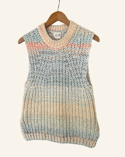 SECOND FEMALE colorful pastel alpaca mohair wool knitted vest sweater elsa knit