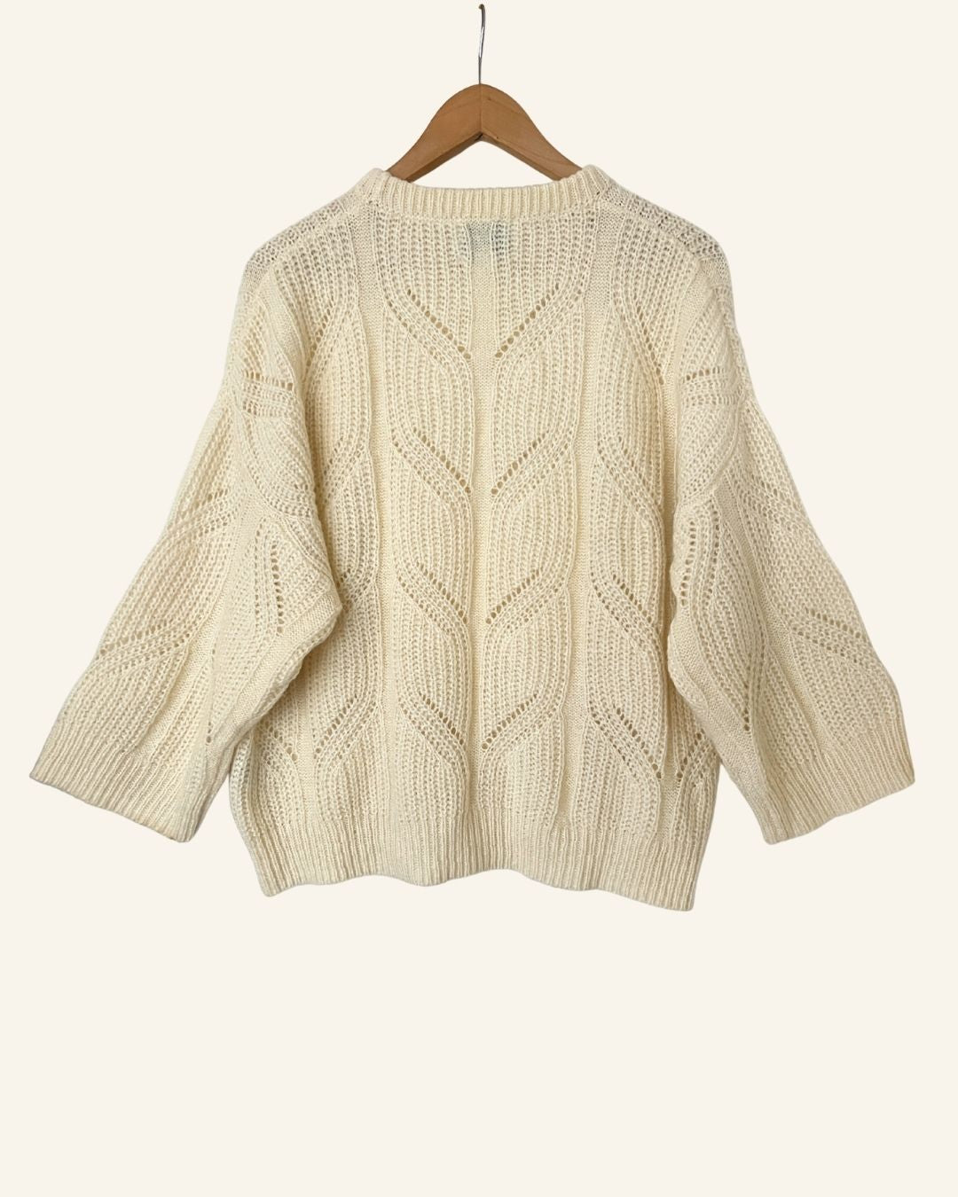 SECOND FEMALE  mohair wool white knit sweater 