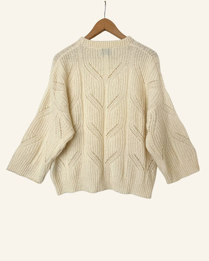 SECOND FEMALE  mohair wool white knit sweater 