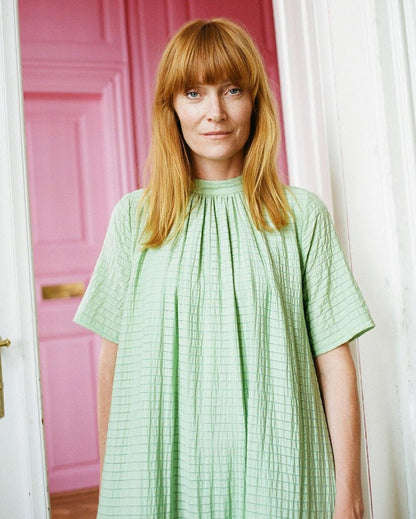 STINE GOYA wendy light green ruffled short dress