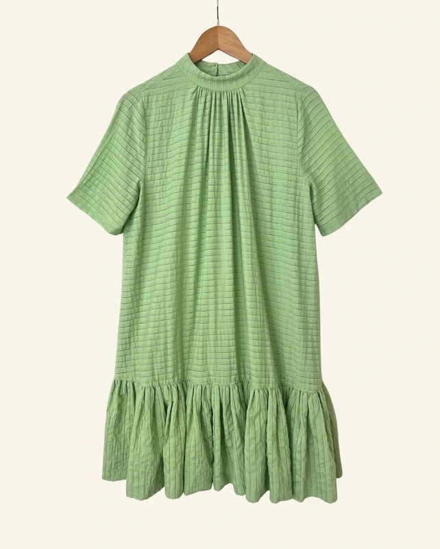 STINE GOYA wendy light green ruffled short dress