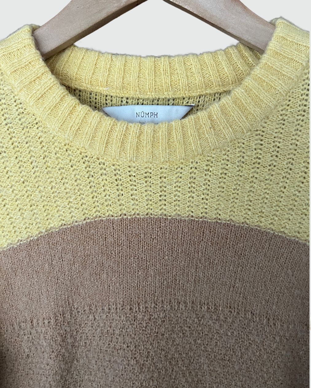 NÜMPH brown yellow mohair wool knitwear jumper