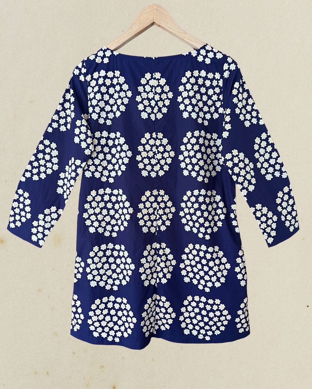 MARIMEKKO Vintage dark flue floral print short dress