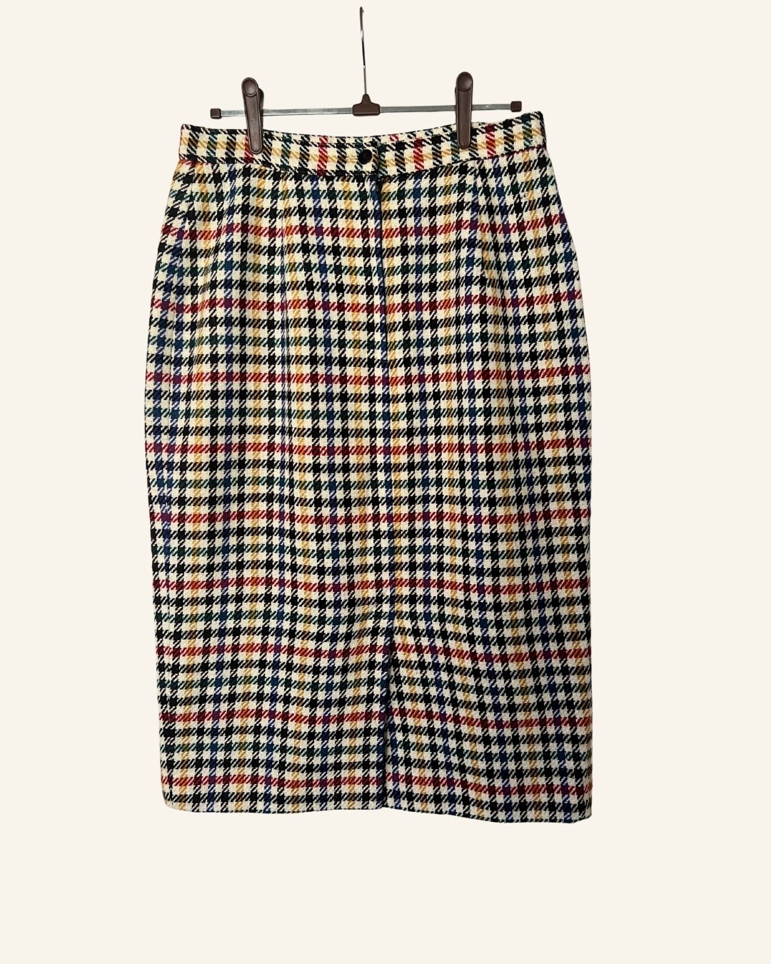 Vintage CACHAREL checked wool pencil skirt