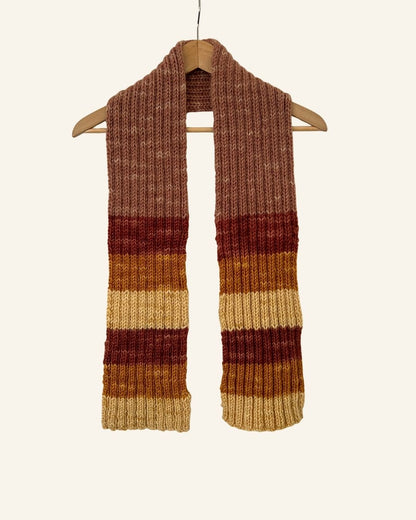 Vintage hand knitted striped wool scarf