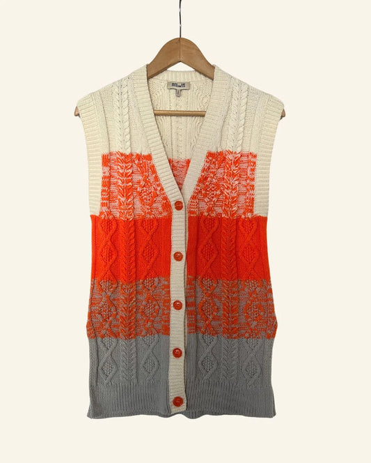 baumundpferdgarten wool knit cardigan striped