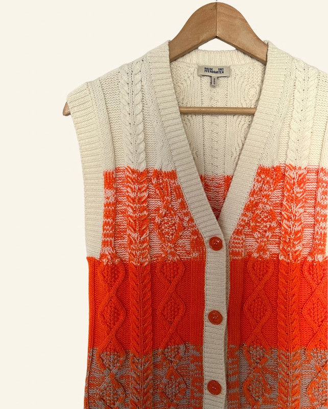 baumundpferdgarten wool knit cardigan striped