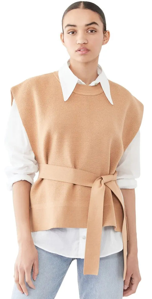 BAUM UND PFERDGARTEN open dark beige knit vest