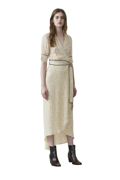 GANNI "Clermont" maxi long wrap dress