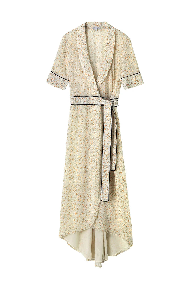 GANNI "Clermont" maxi long wrap dress