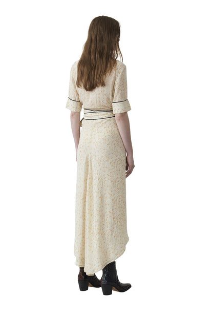 GANNI "Clermont" maxi long wrap dress