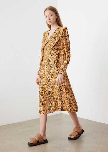 gannileopardprintlongcollardresscrepe