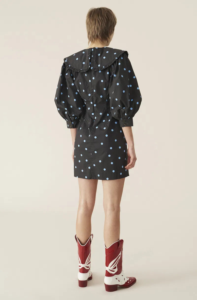 gannipolkadotminidresscollarpoplinblack