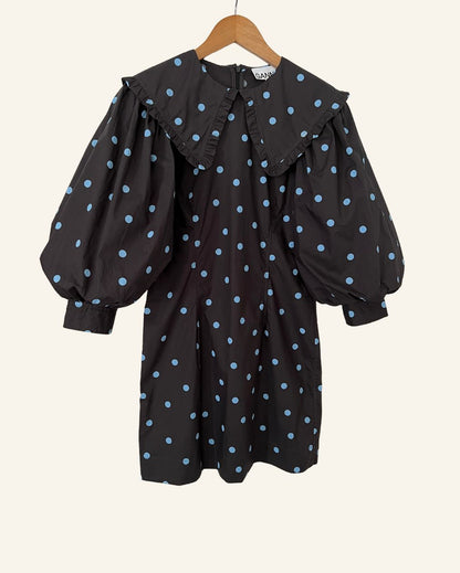 gannipolkadotminidresscollarpoplinblack