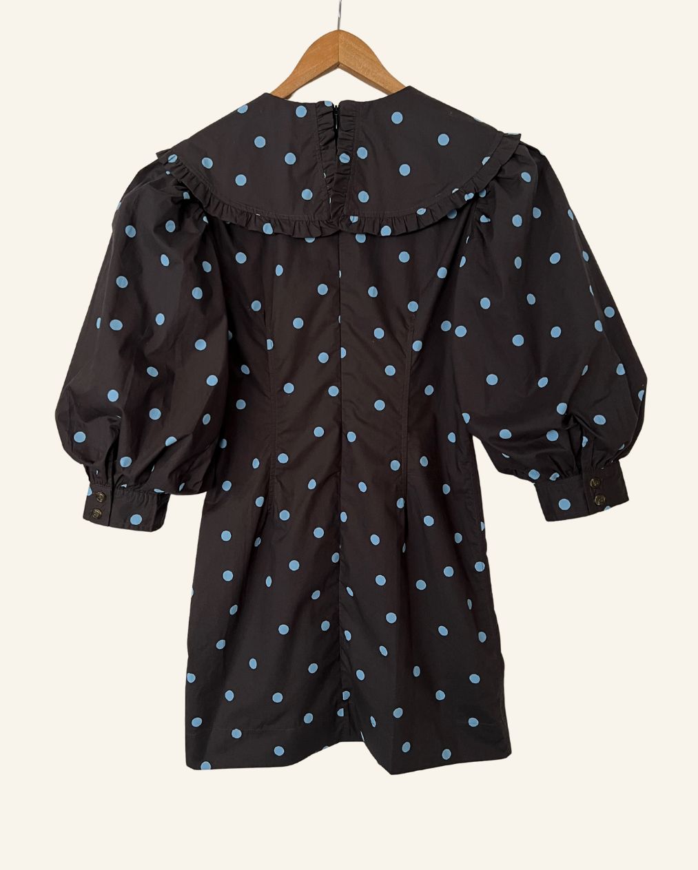 gannipolkadotminidresscollarpoplinblack