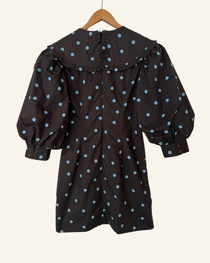 gannipolkadotminidresscollarpoplinblack