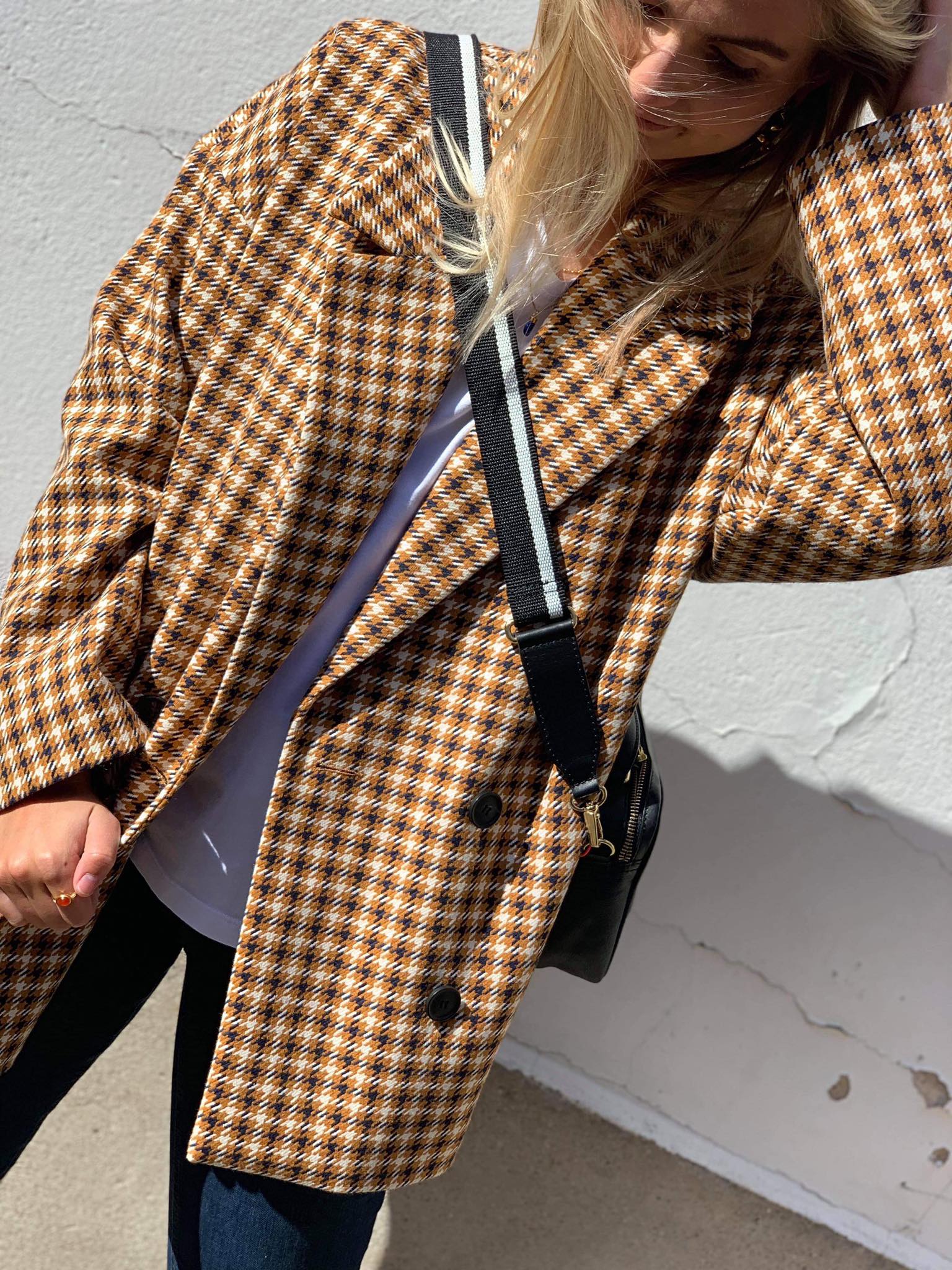GESTUZ checked wool blazer jacket