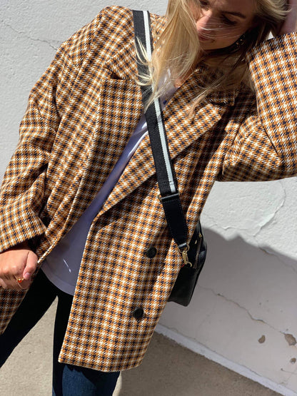 GESTUZ checked wool blazer jacket