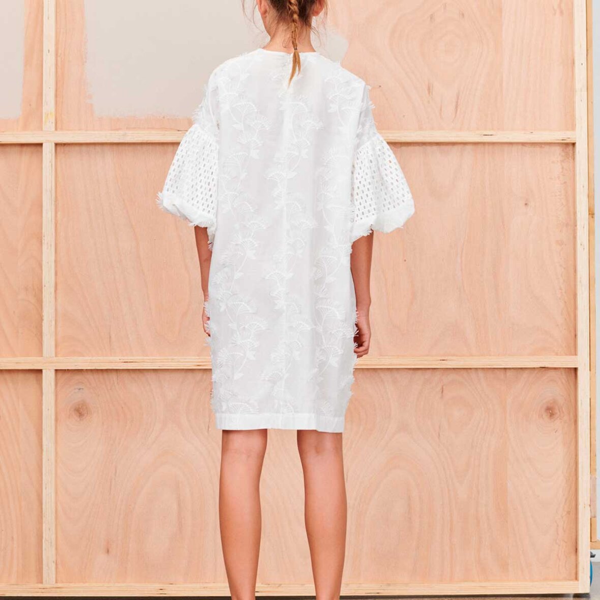 MUNTHE thunder white cotton blend large white dress