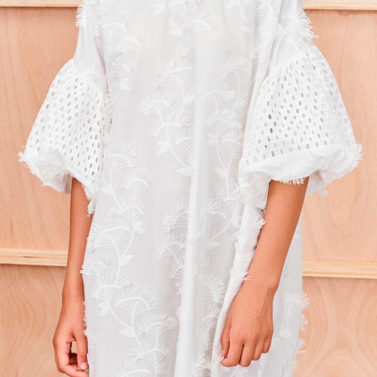 MUNTHE thunder white cotton blend large white dress