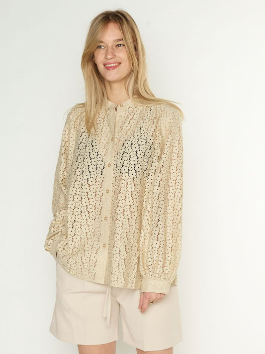 SAMSOE SAMSOE "Kiana" beige lace blouse