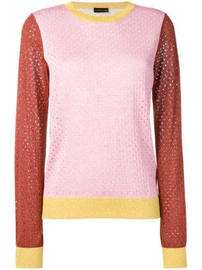 stinegoya colorful multicolor pink yellow red glitter lurex knitwear sweater