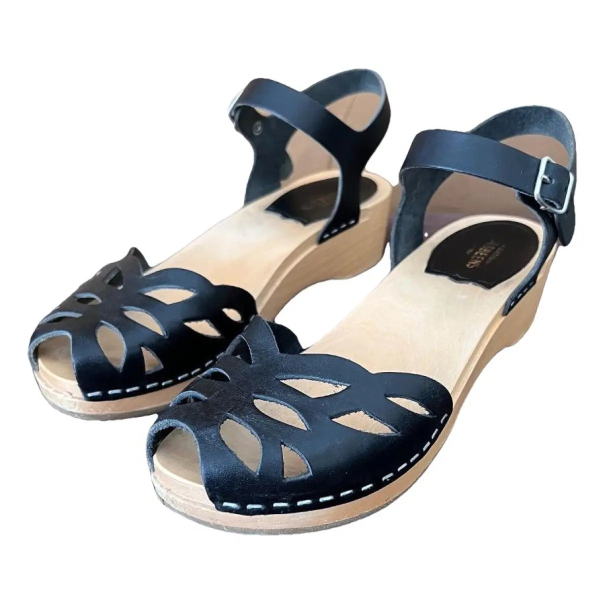 swedishhasbeensblackclogshoessandals